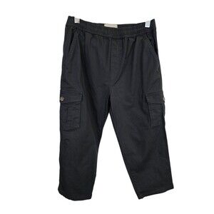 Pact Pants Kids 10/12 Grey Cargo Pull On Stretch Comfort Basic